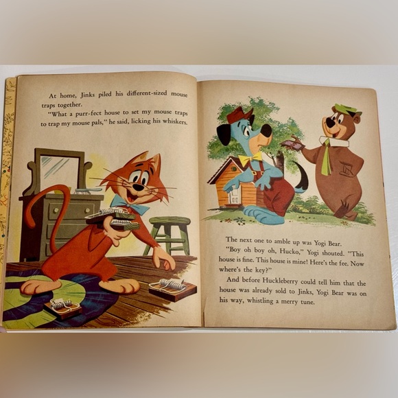 Vintage 1959 Little Golden Book- Huckleberry Hound Builds a House “B” print VGC - Picture 6 of 16